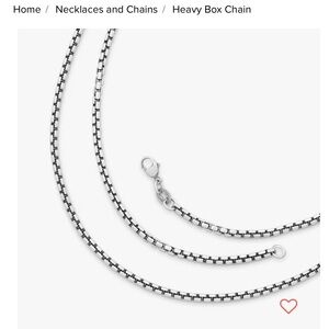 James Avery men’s 18” Heavy Box Chain, ECU